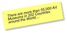 There are more than 55,000 Art Museums in 202 Countries around the World…
